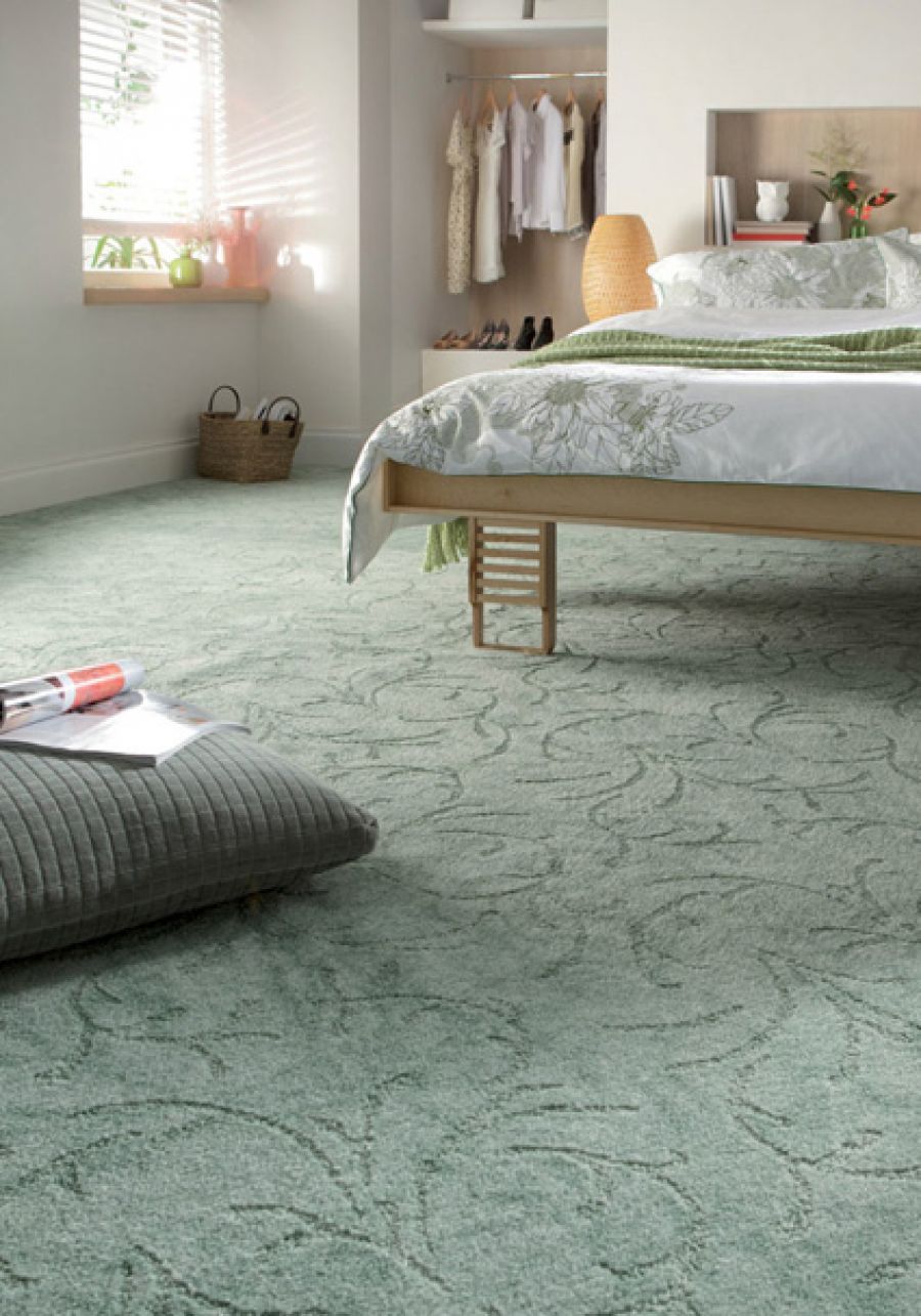 Modern bedroom, textured carpets