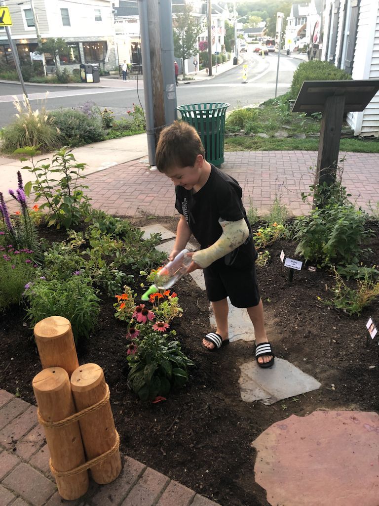 Watering the garden