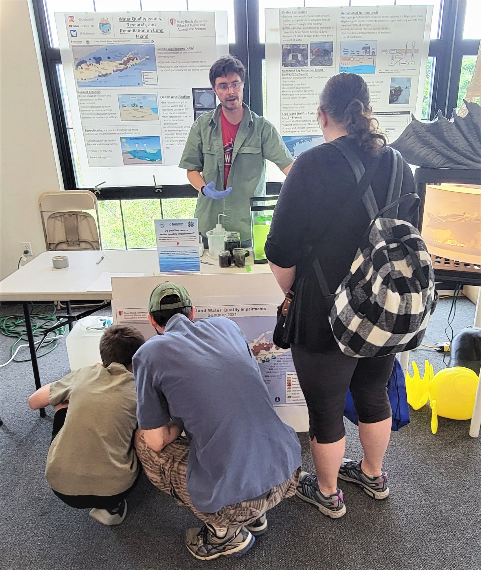 Long Island Maker Faire visitors plotted their locations, to check the water quality near their home.