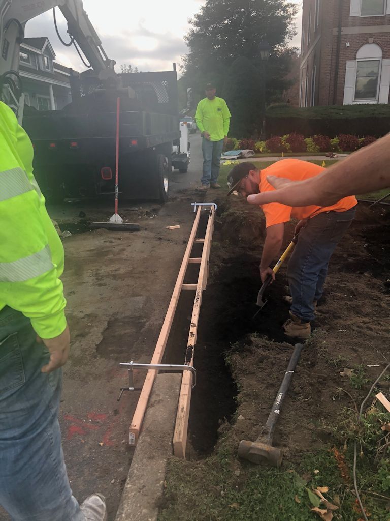 Pouring new concrete.