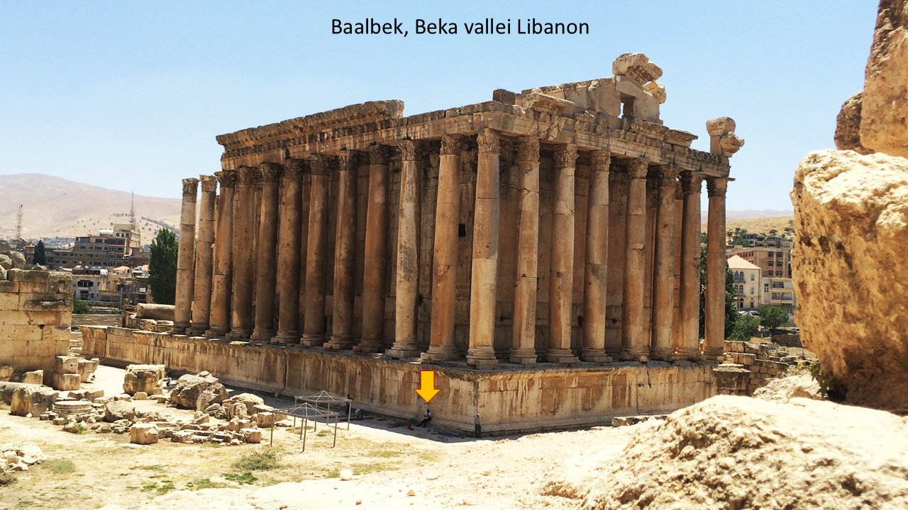 Een foto van Baalbek's tempel van Jupiter. 