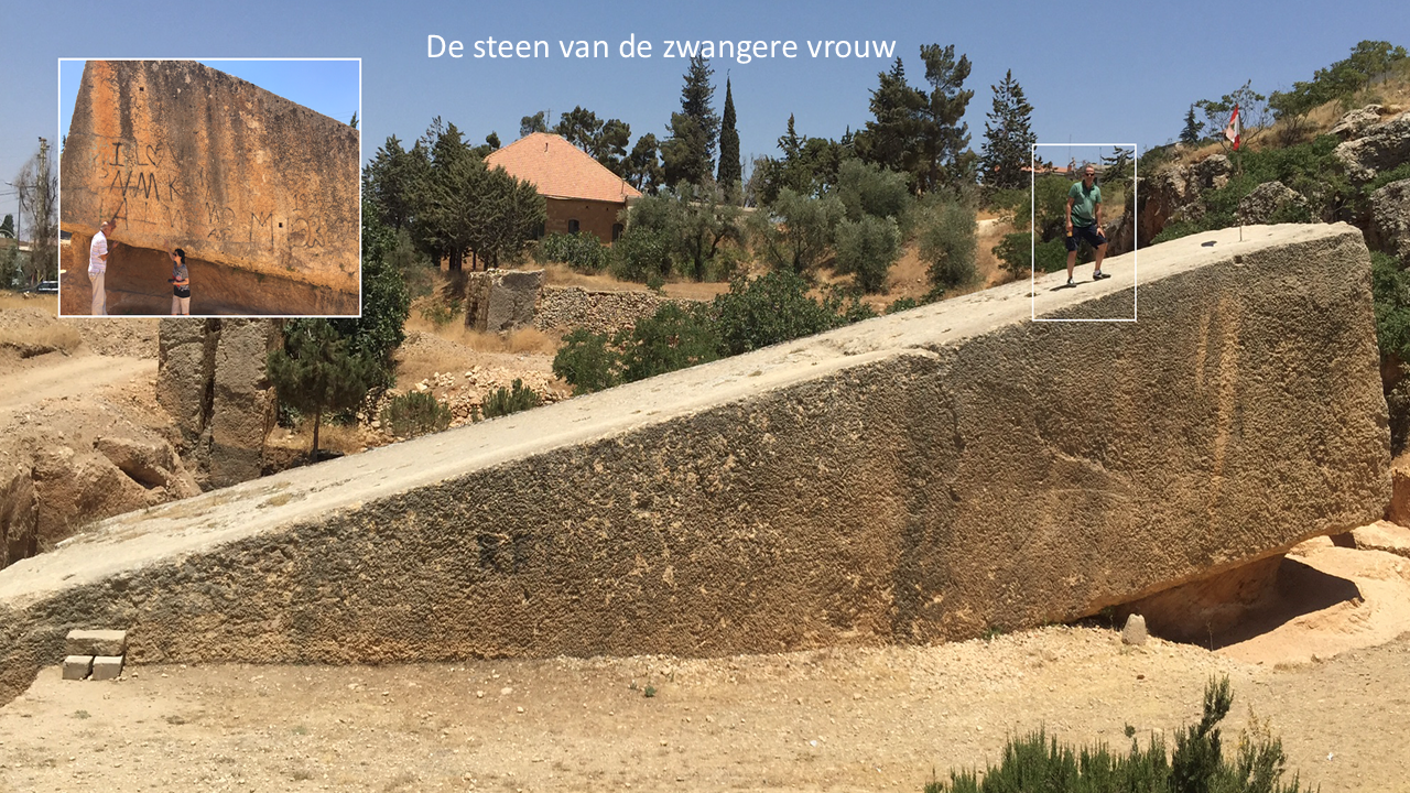 Een megagrote bouwsteen; de zwangere vrouw te Baalbek.