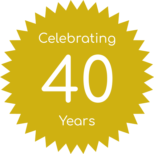 Celebrating 40 Years logo — Moorestown, NJ — Moorestown Auto & Boat Upholstery Inc.