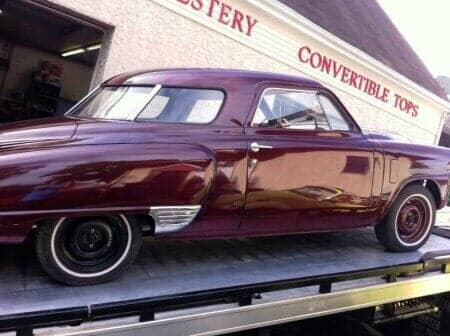 Maroon vintage car — customized upholstery services in Moorestown, NJ
