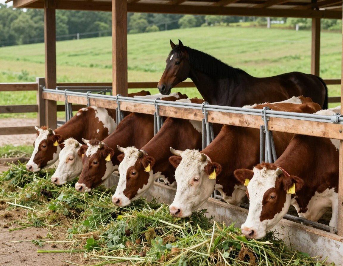Ganado consumiendo forraje tecnificado