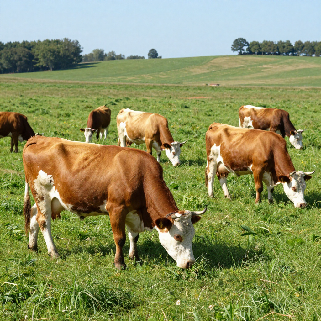 Ganado pastando forraje verde