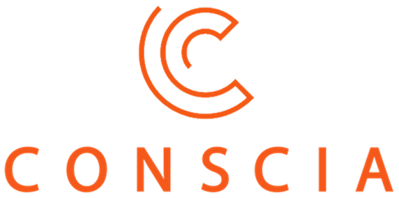 A logo for a company called  conscia