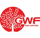 Red logo with a tree graphic and the letters GWF tree service.