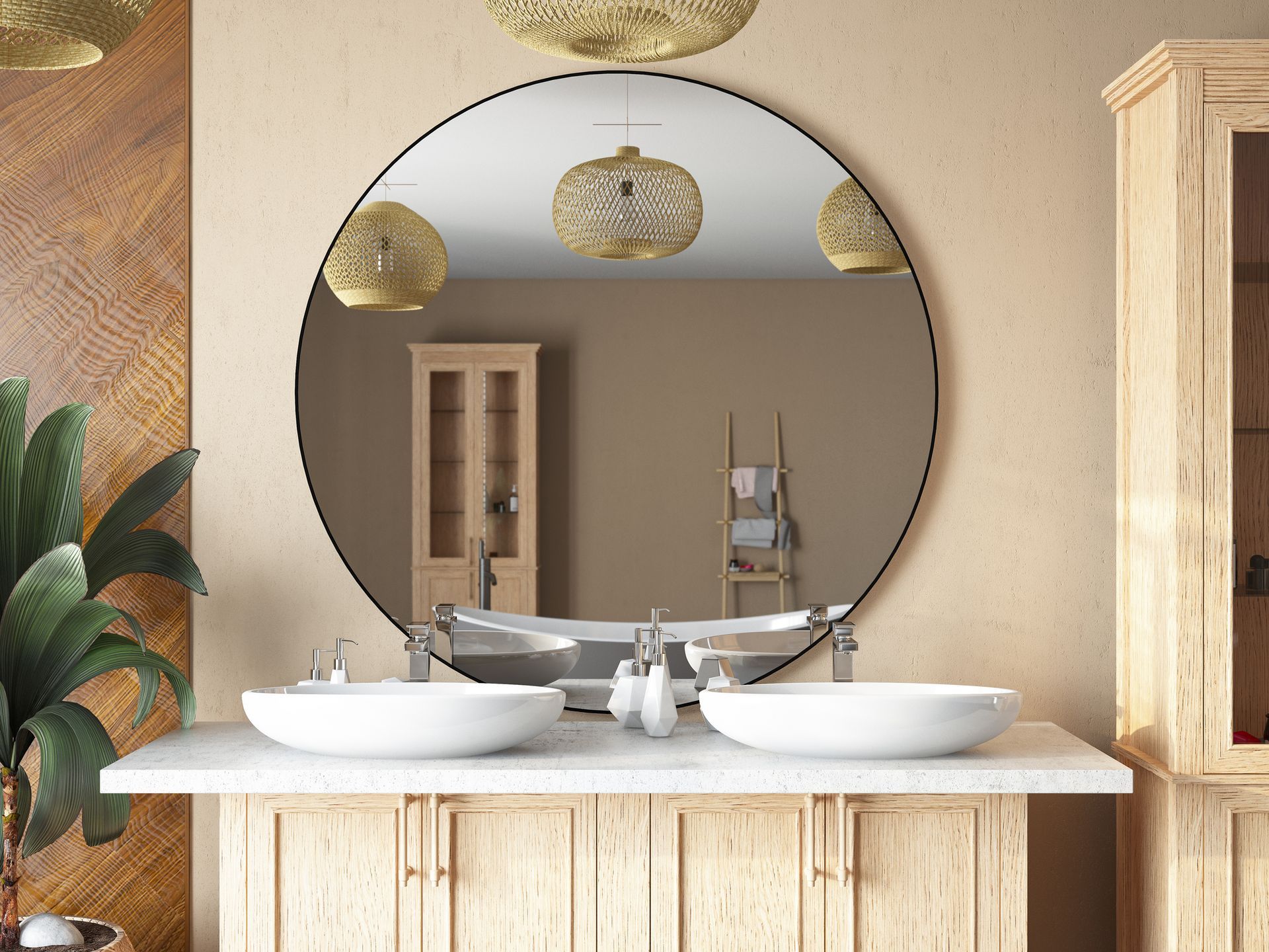 Cozy bathroom with gorgeous vanity mirror – California - Laguna Hills Construction, Inc.