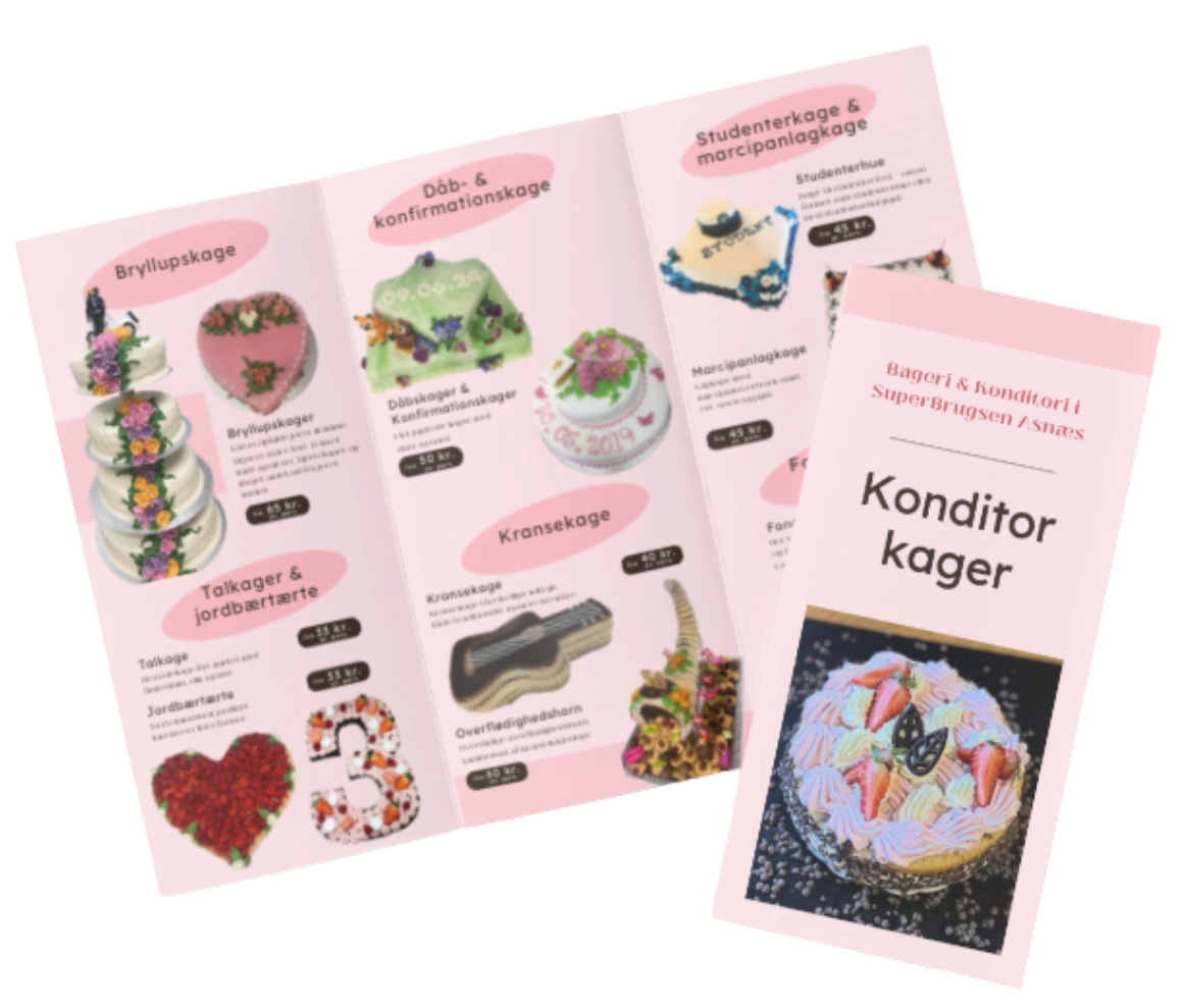 Konditorkager til særlige begivenheder, fødselsdagskage, studenterkage, bryllupskage.