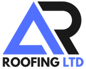 Logo for AR Roofing LTD: Blue triangle 