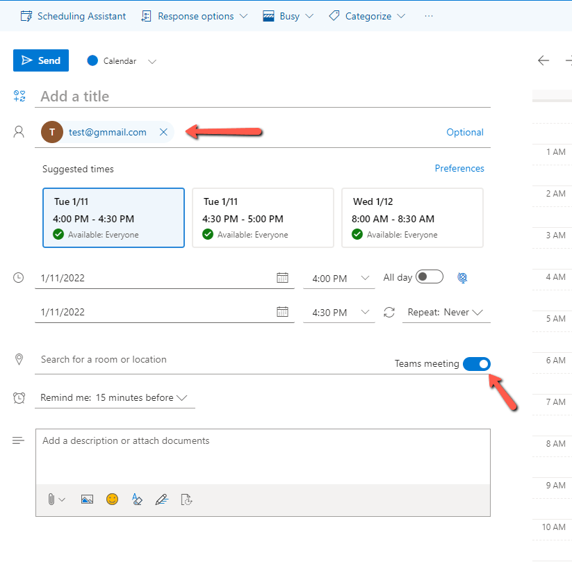 Automatically Add Microsoft Teams Meeting To Outlook On The Web