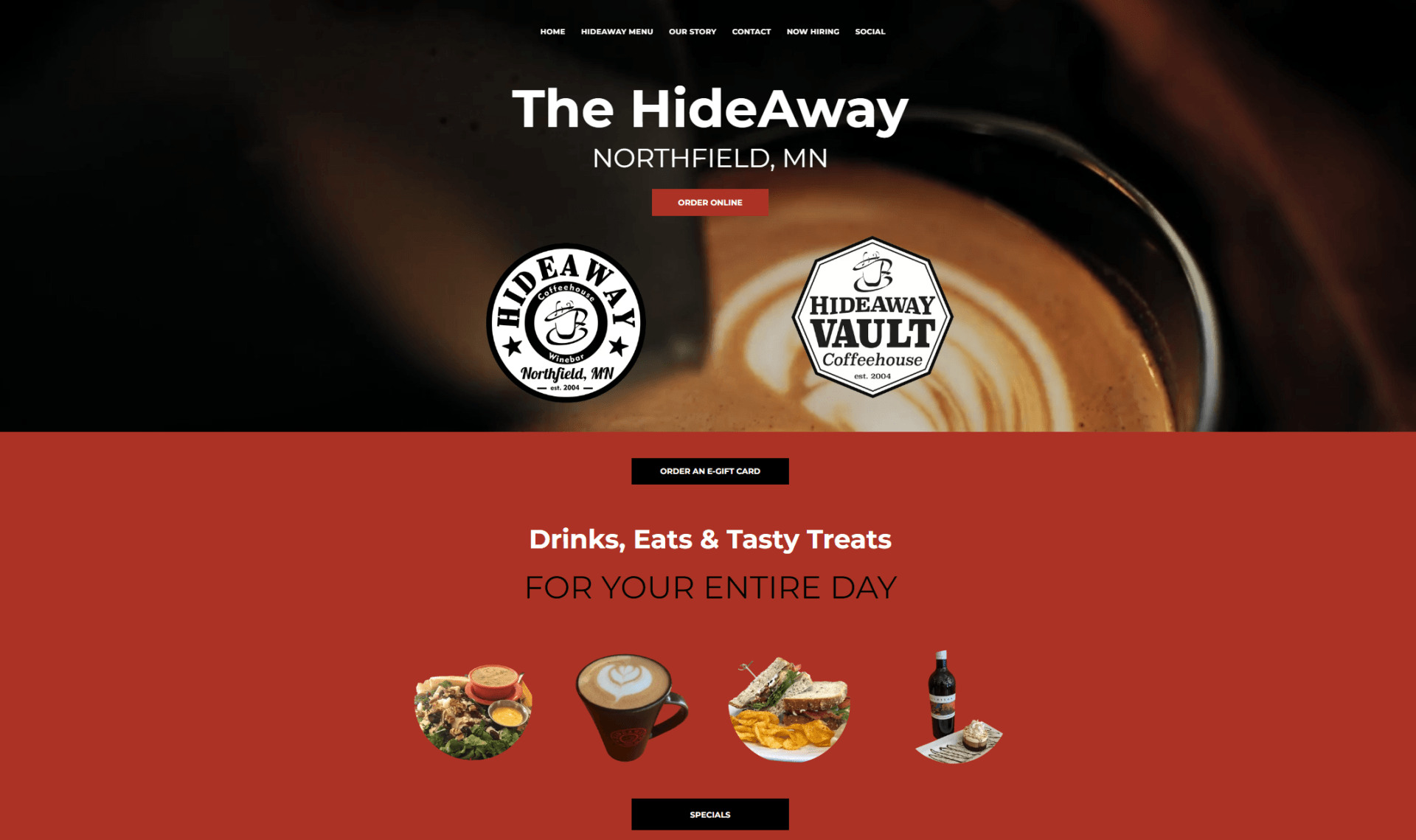 website design and development - the hideaway