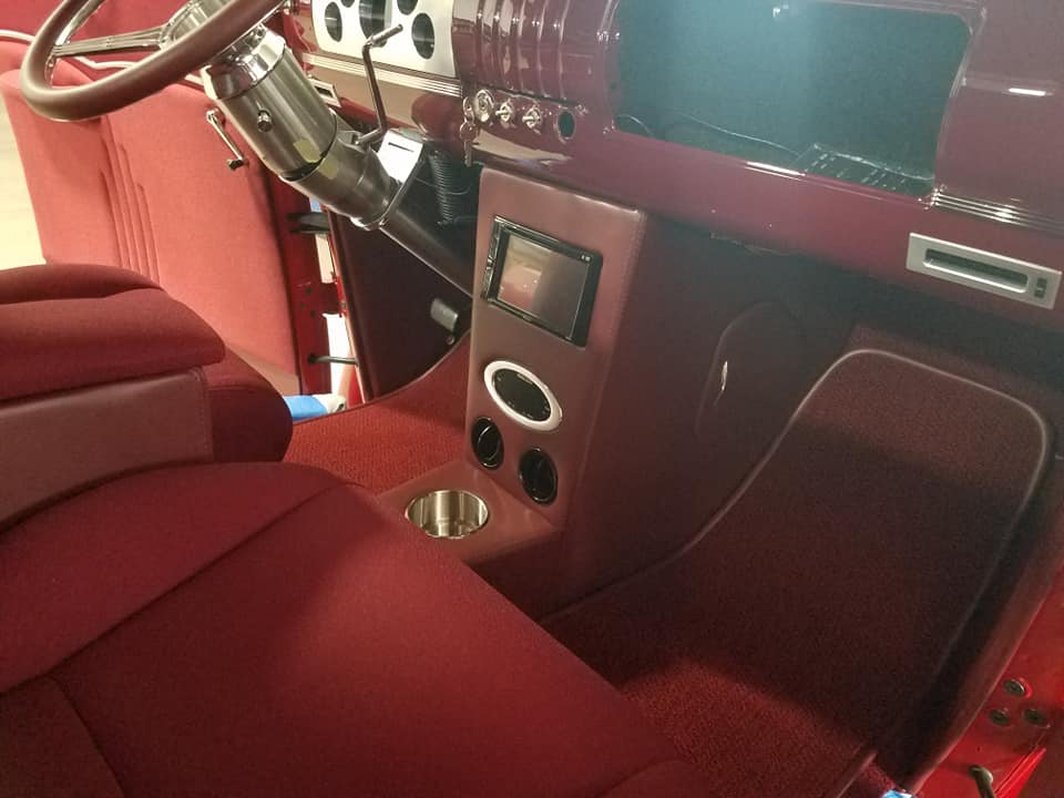 Finished Custom Upholstery — Red Interior Of Car in Rogers, MN