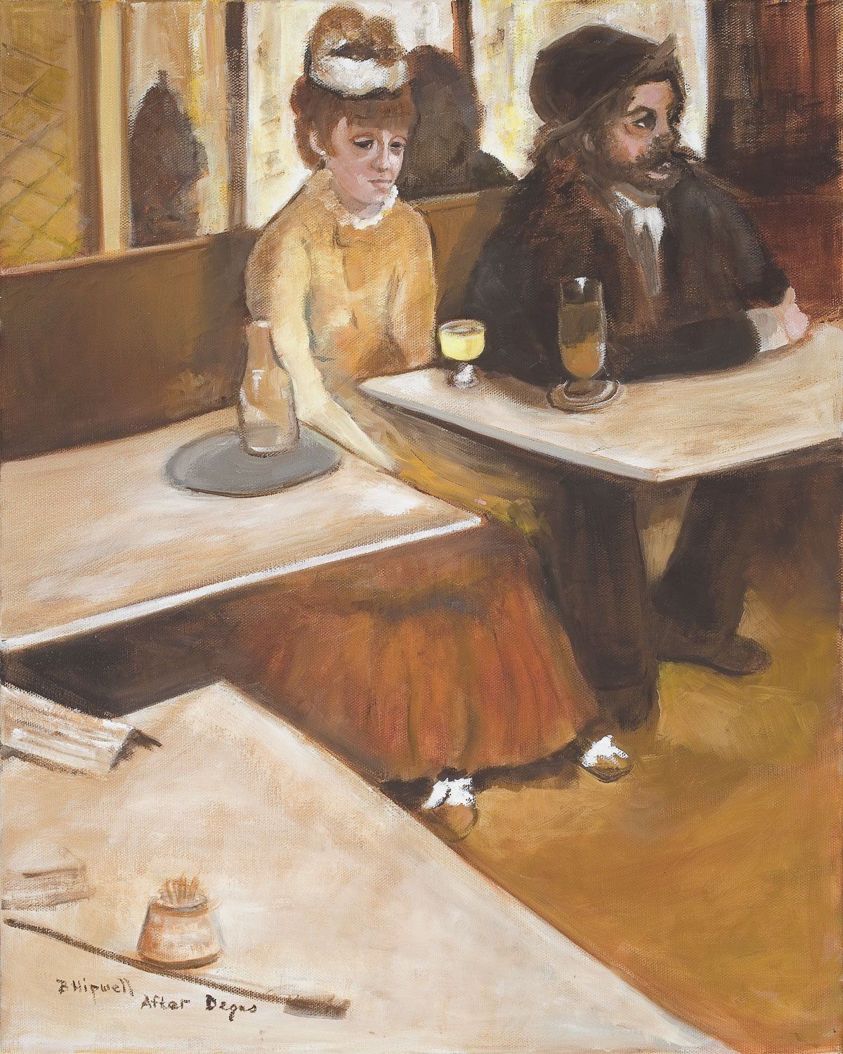 The Absinthe Drinker (after Degas) painting by Barbra Hipwell