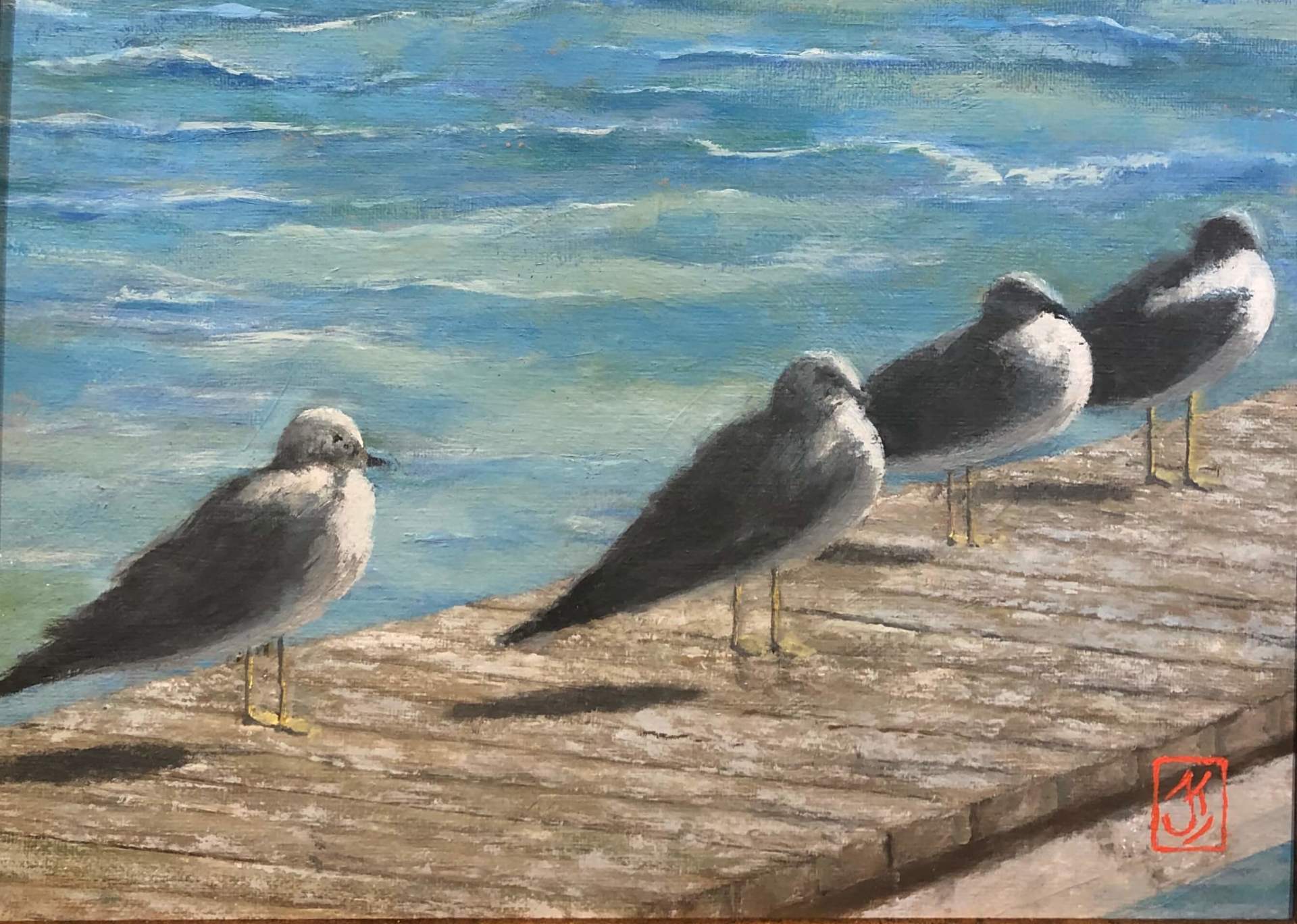Anchor Bay Gulls painting by Joseph Teresi available at The Conn - Artist Studio and Gallery in New Baltimore