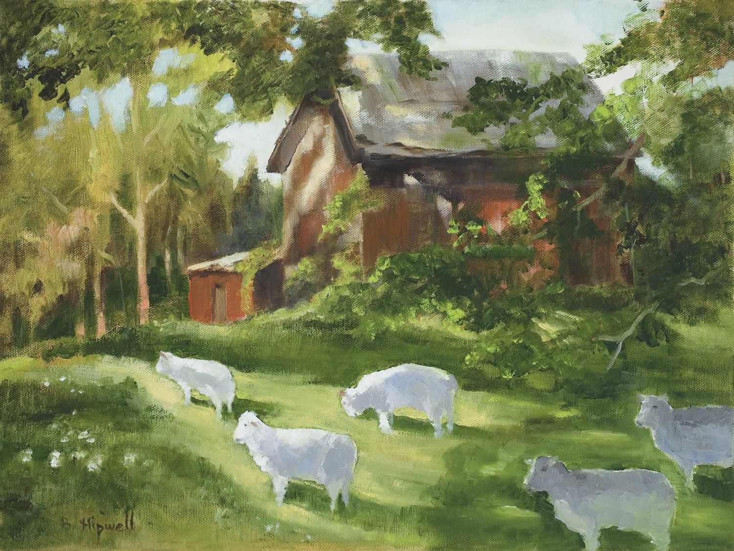 Going Home Farm painting by Barbra Hipwell