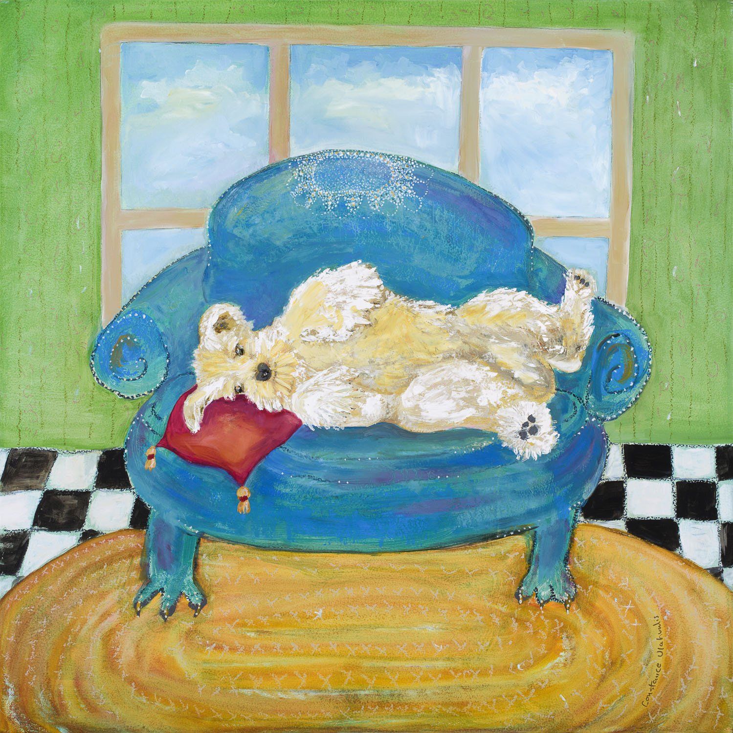 Couch Potato painting by Constance Hipwell of The Conn-Artist Studio & Gallery