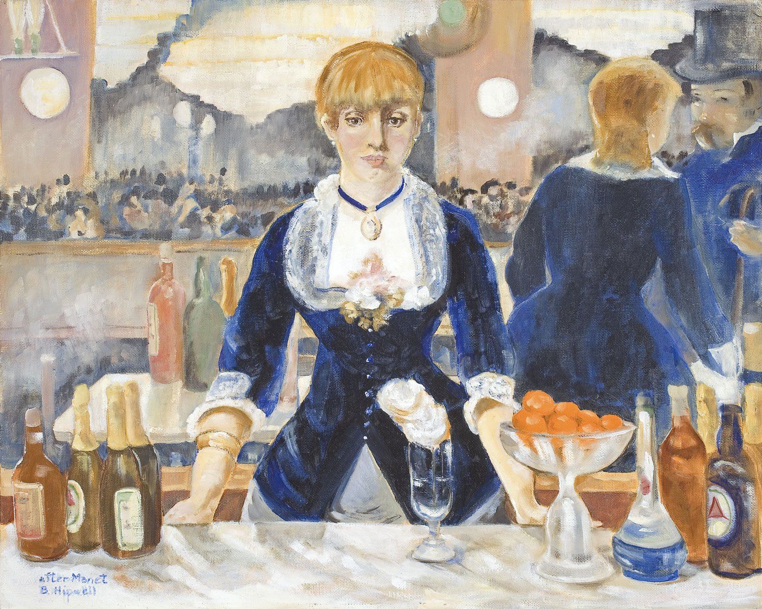 Bar at the Folies-Bergere (after Manet) painting by Barbra Hipwell