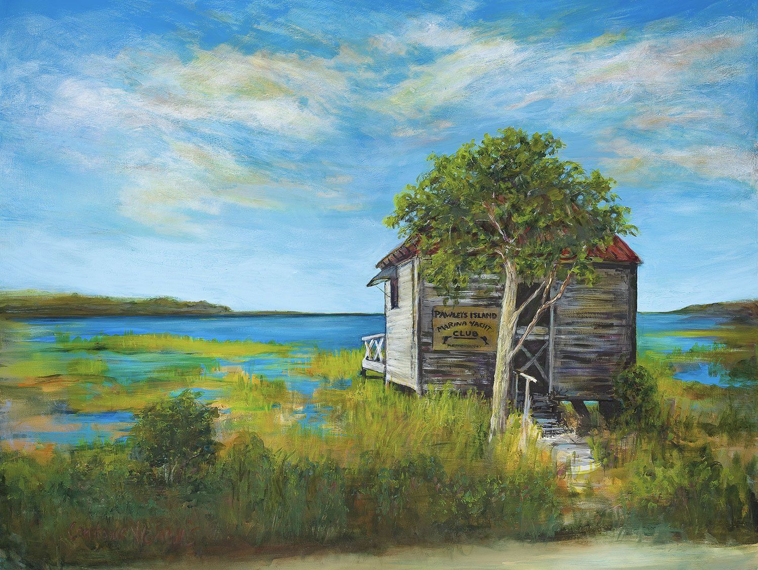 Pawley's Island Yacht Club painting by Constance Hipwell of The Conn-Artist Studio & Gallery