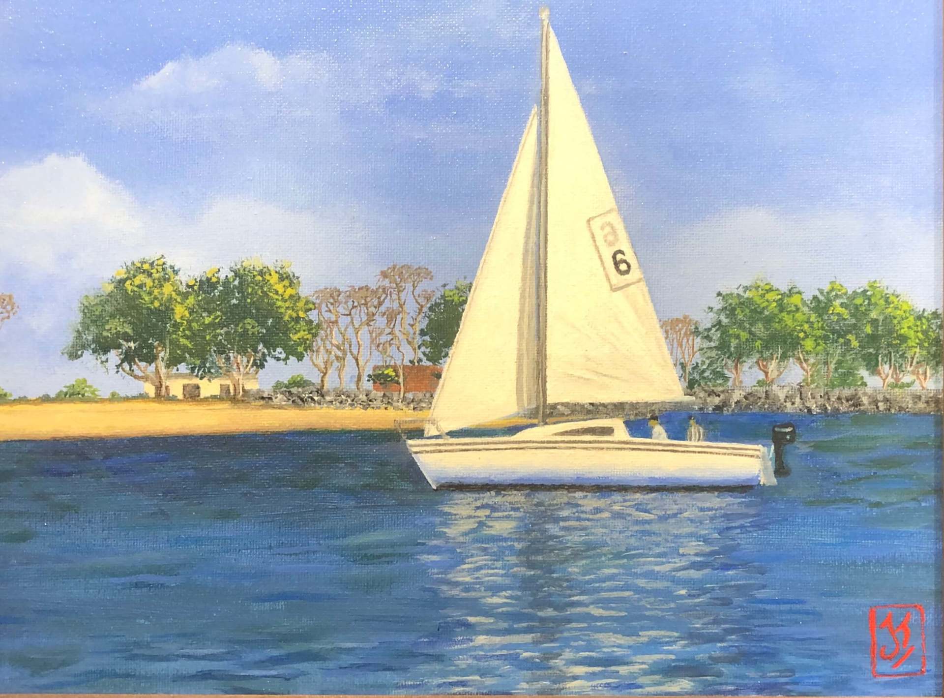 Sailing painting by Joseph Teresi available at The Conn - Artist Studio and Gallery in New Baltimore