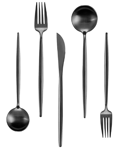 Matte Black Flatware Rentals