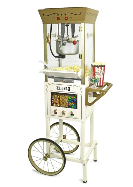 White Retro Popcorn + Candy Dispenser Rental