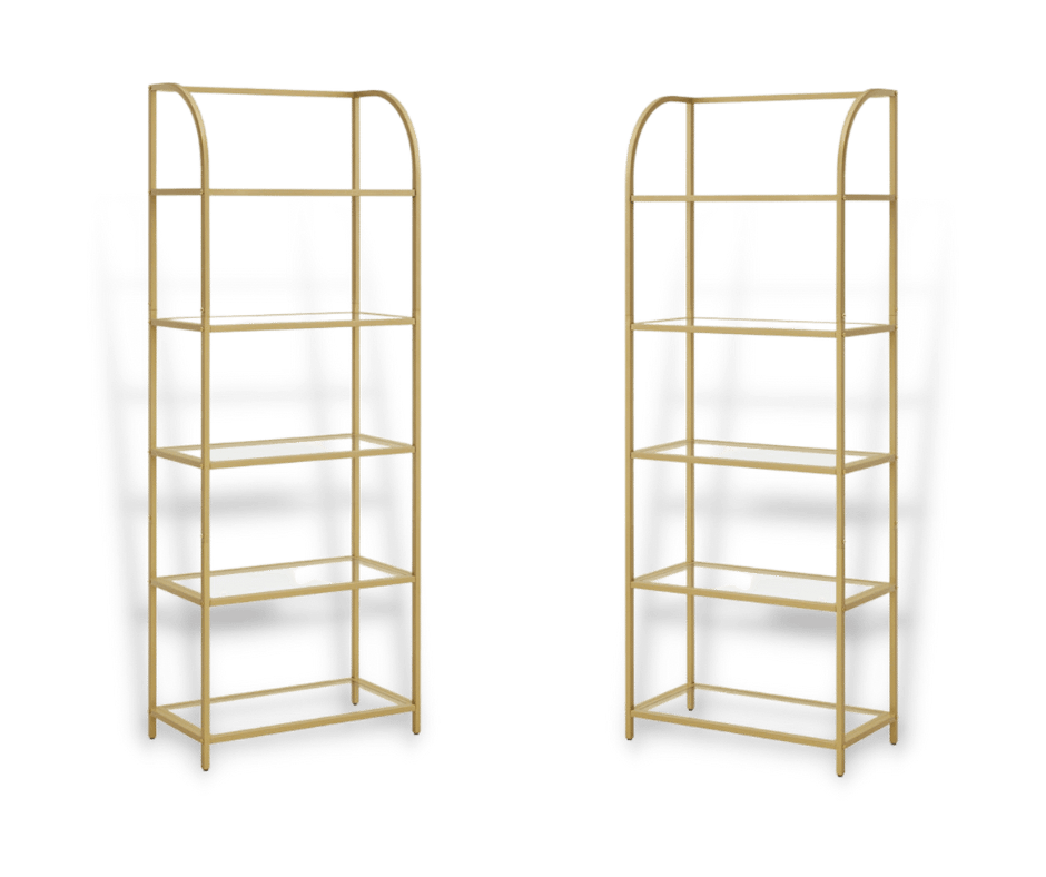 Gold Bookcase Shelving Rentals