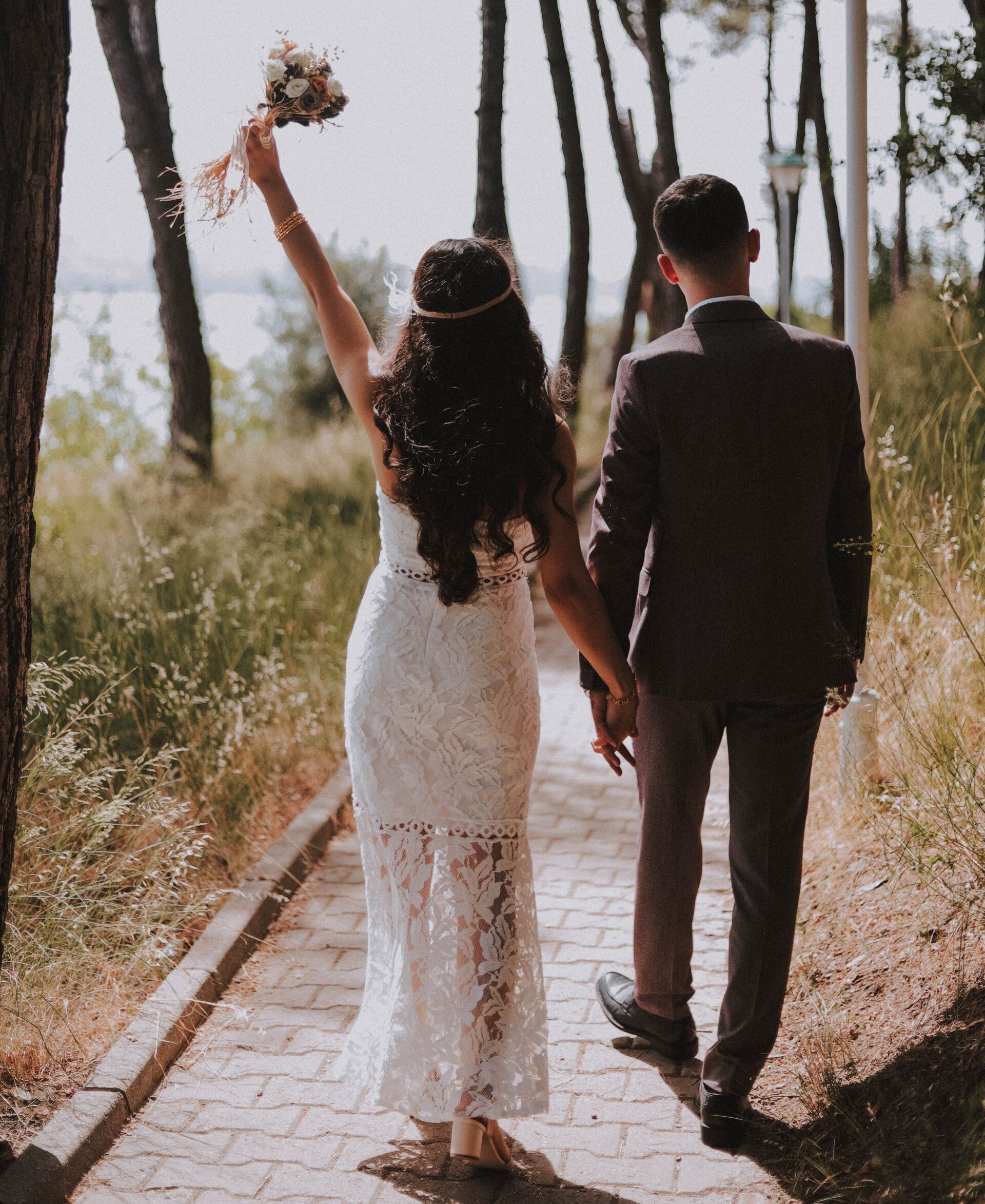 Married Couple Walking Away