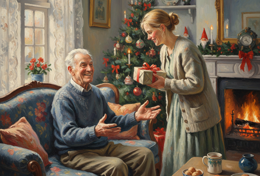 To seniorer kører i bil på en mørk landevej