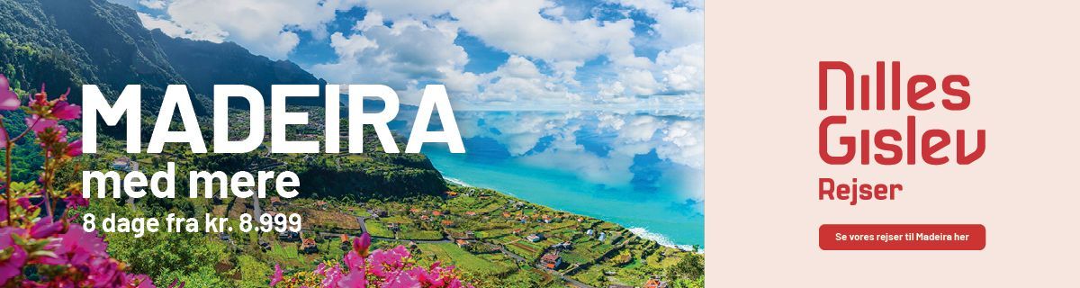 Folk går gennem en buegang, reklame for Smil rejer. Teksten siger 