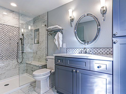Custom Bathroom —Blue Bathroom Design in Virginia Beach, VA
