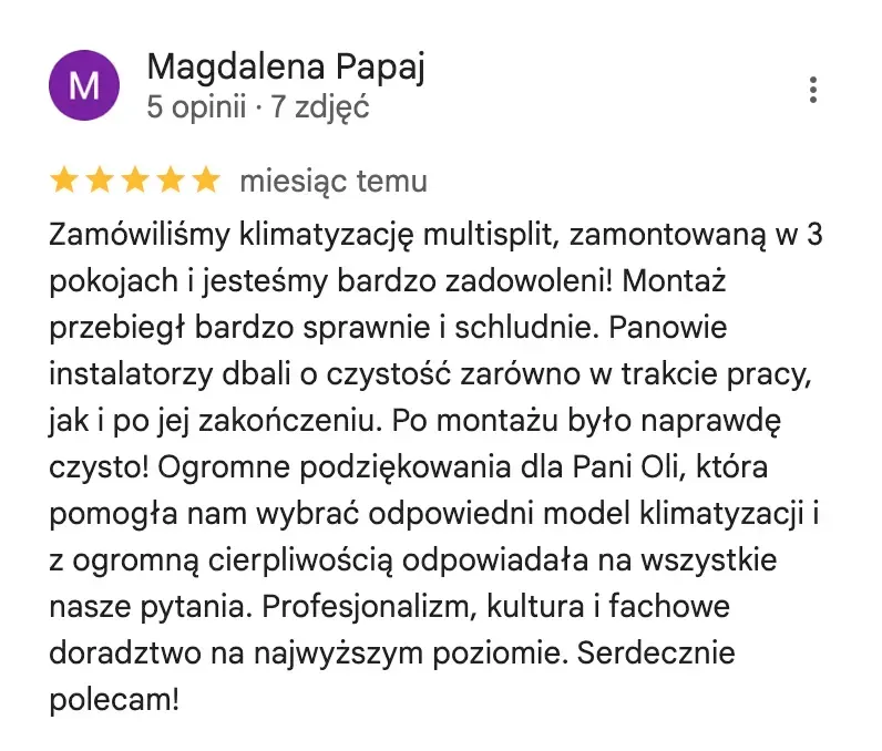 pozytywne opinie google maps