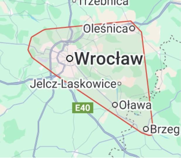mapa obszaru działania