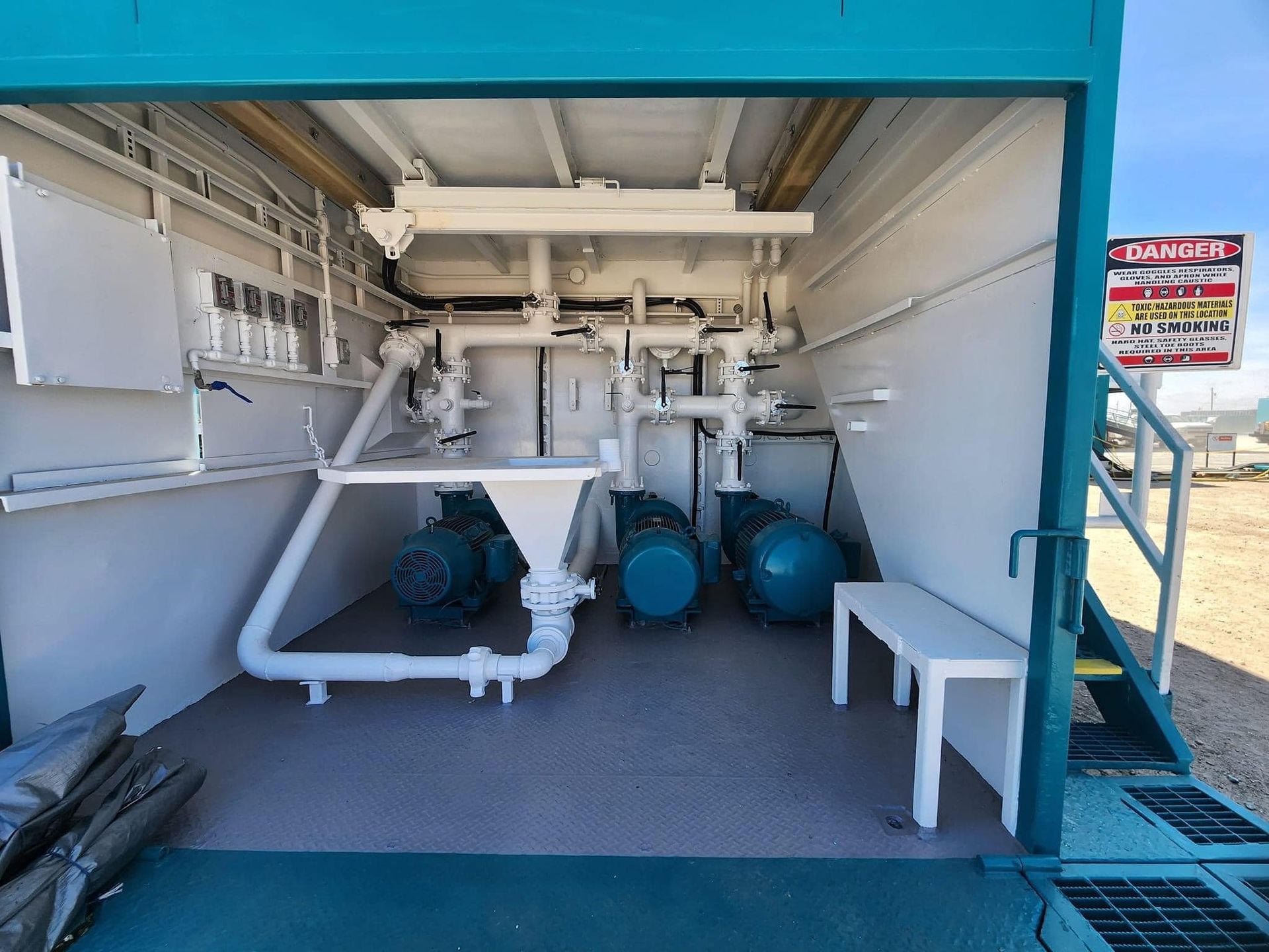 a room with a sign that says danger on it