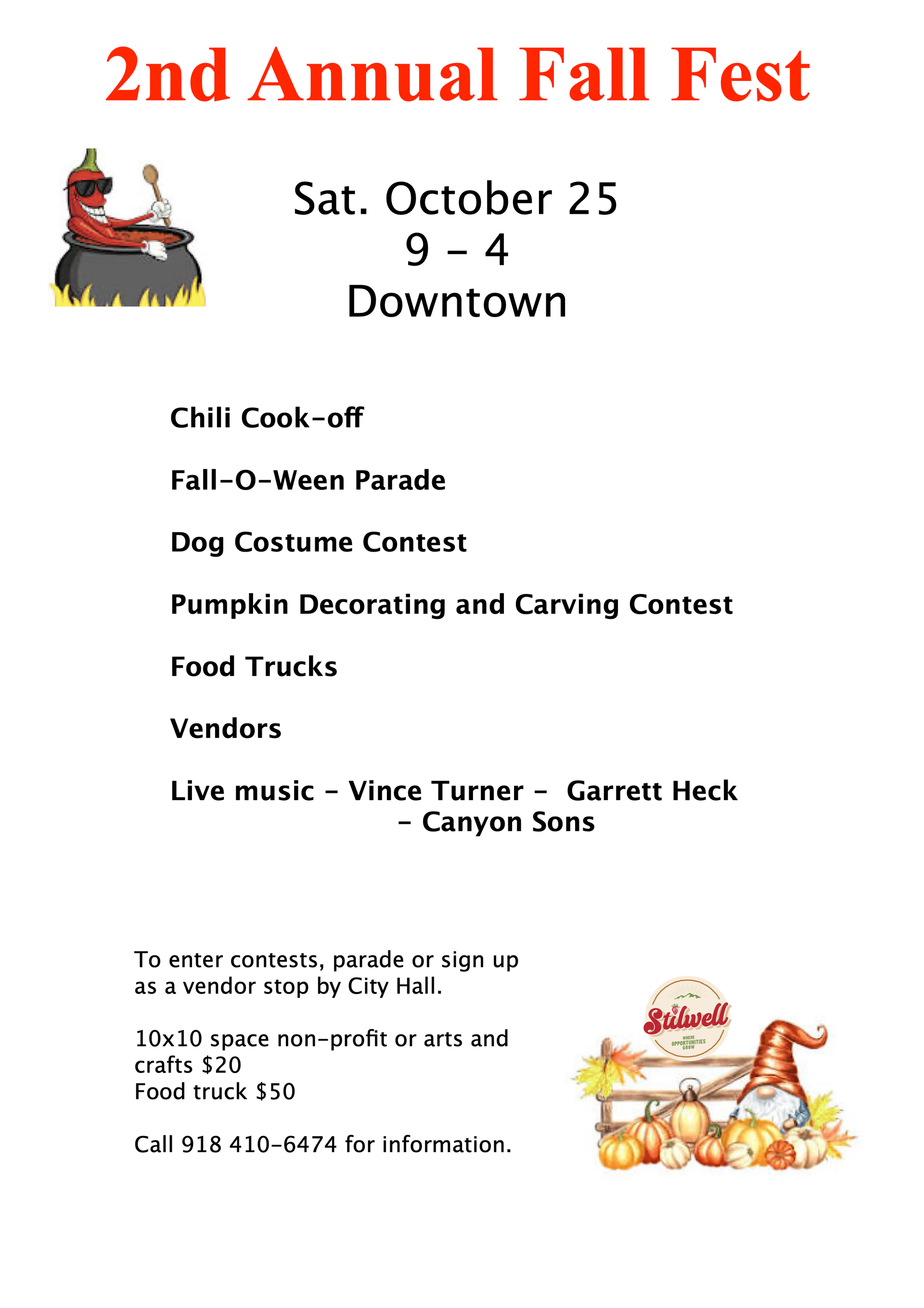 2nd Annual Stilwell Fall Fest flyer