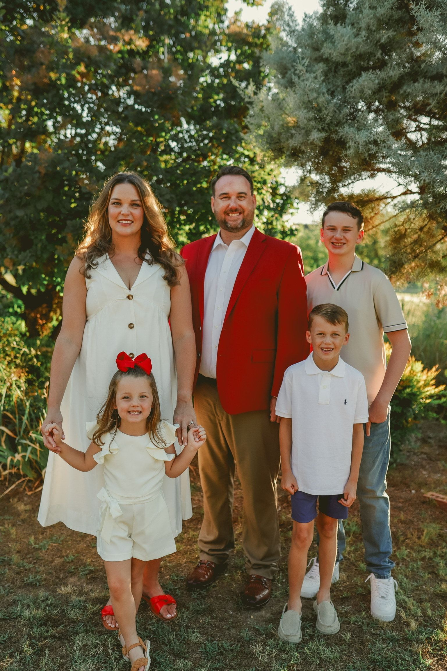 Superintendent Matthew Brunk with his family: wife Cory and kids Miles, Flynn, and Marlowe. 