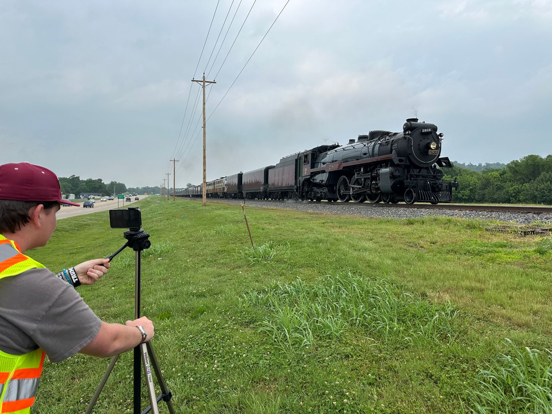 Trenton Ballinger films The Empress 2816 Steam Locomotive