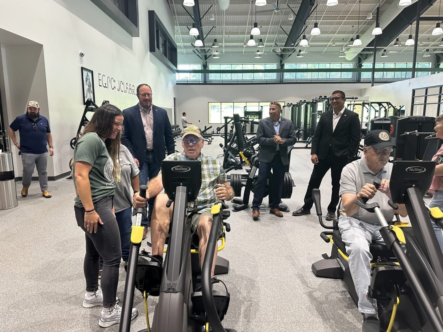 People Working out downstairs Area In the Stilwell Wellness Center