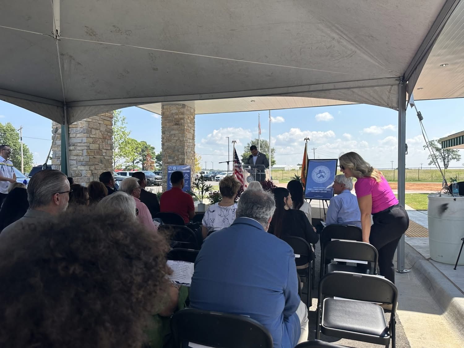 Josh Sam Talking At the New Stilwell Wellness Center