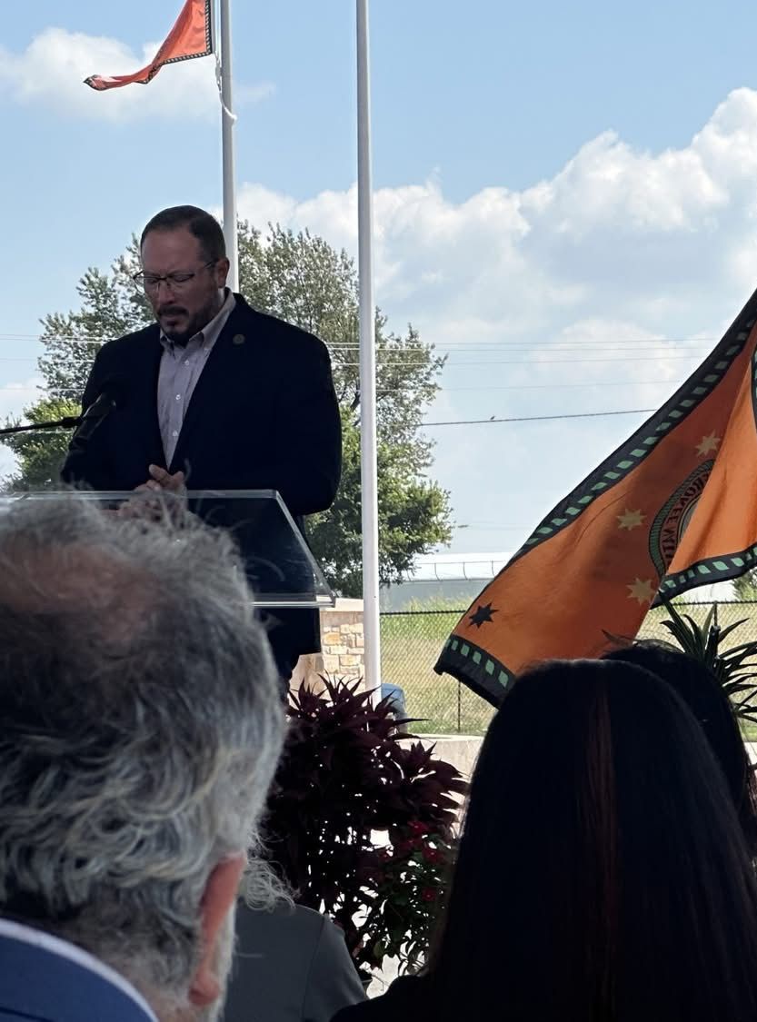 Deputy chief talking at the Stilwell Wellness Center