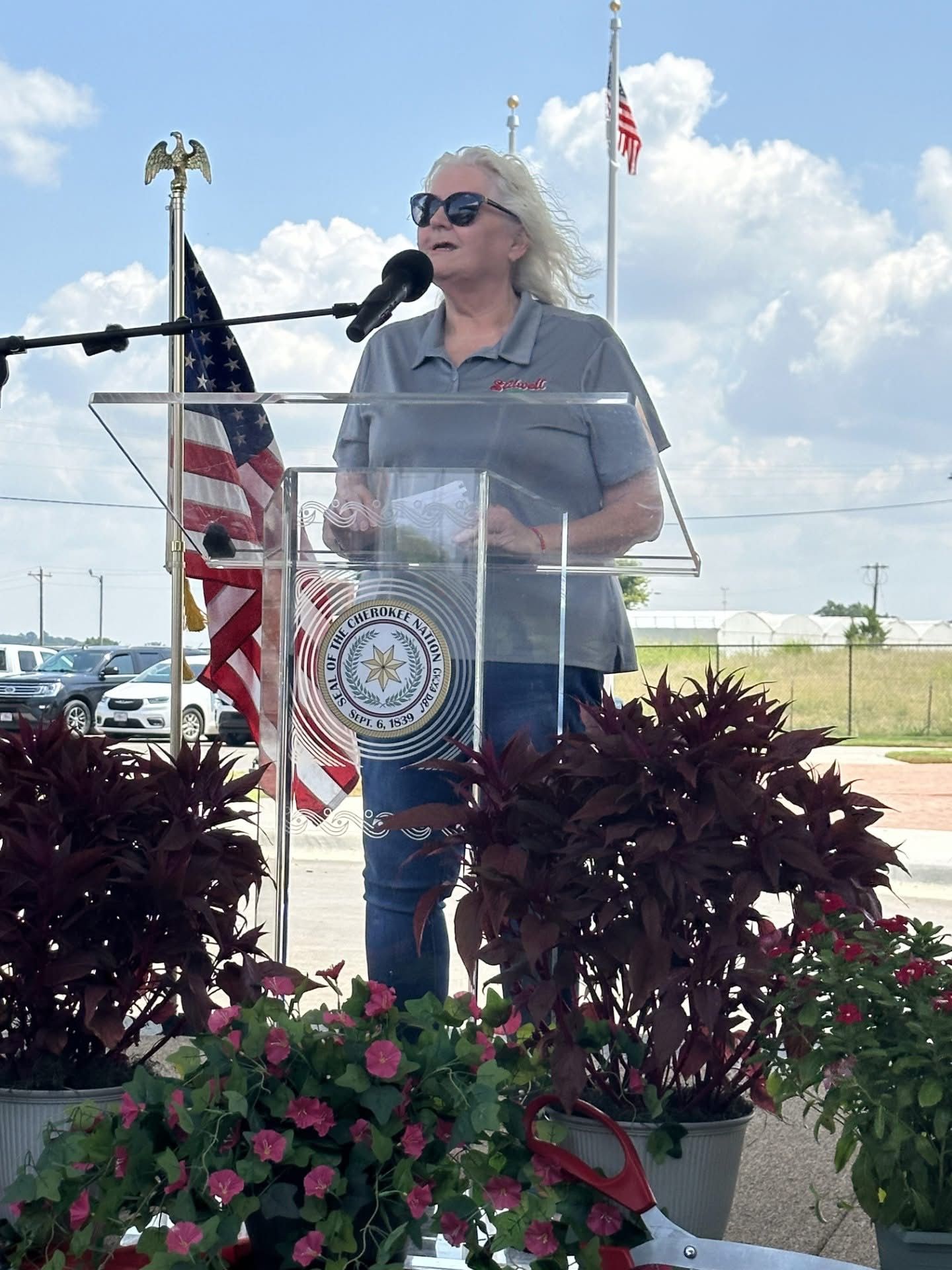 Mayor Jean Ann talking at the new Stilwell Wellness Center
