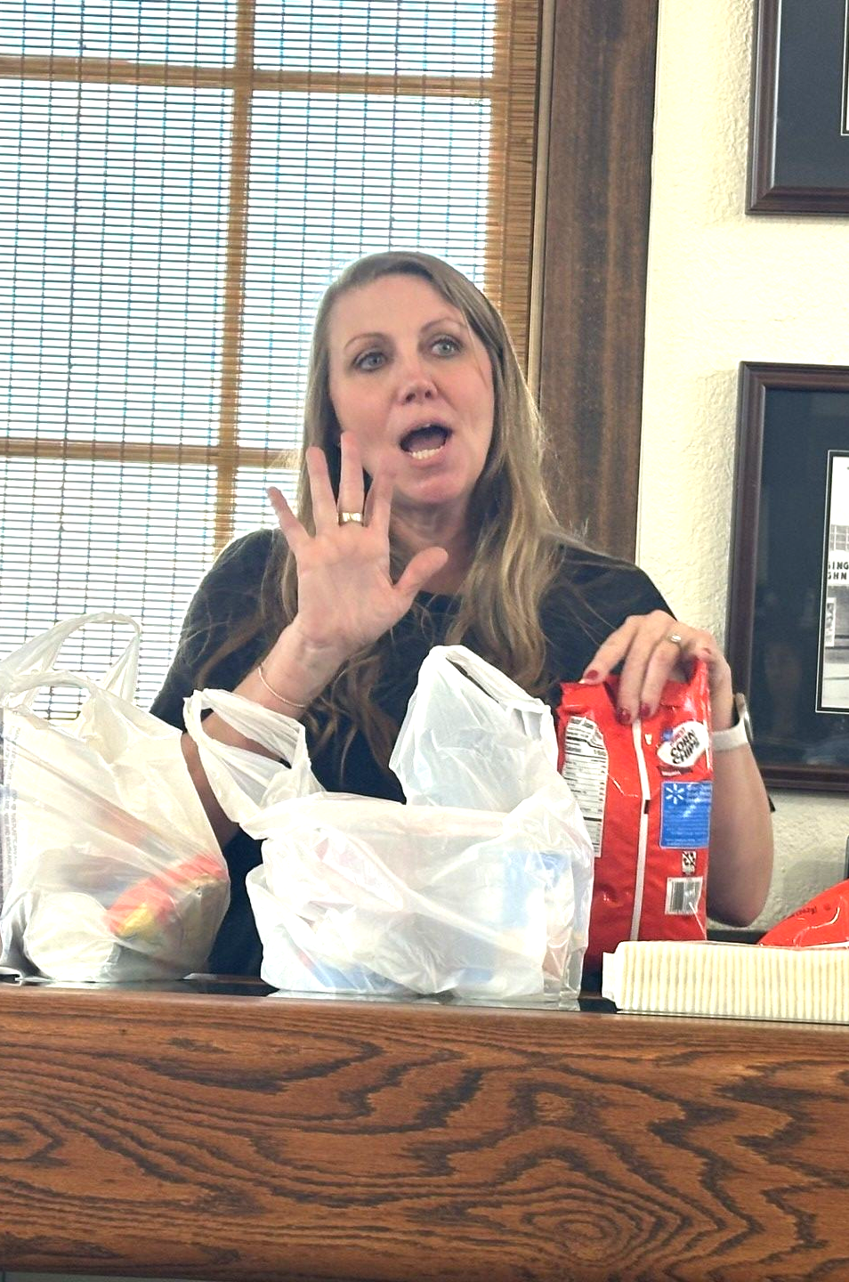 Krista Baird Bradley at the November 2025 Stilwell Chamber of Commerce meeting