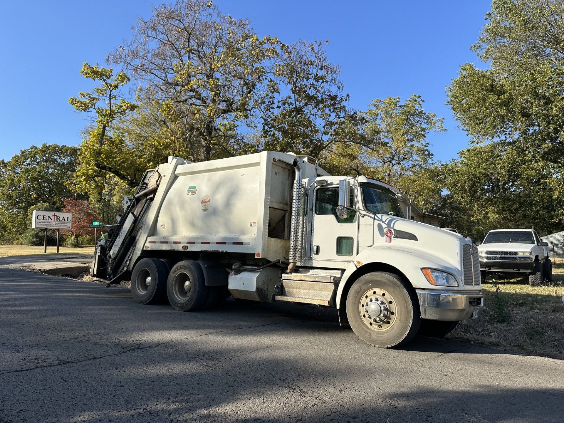 Trash truck in Stilwell, Oklahoma