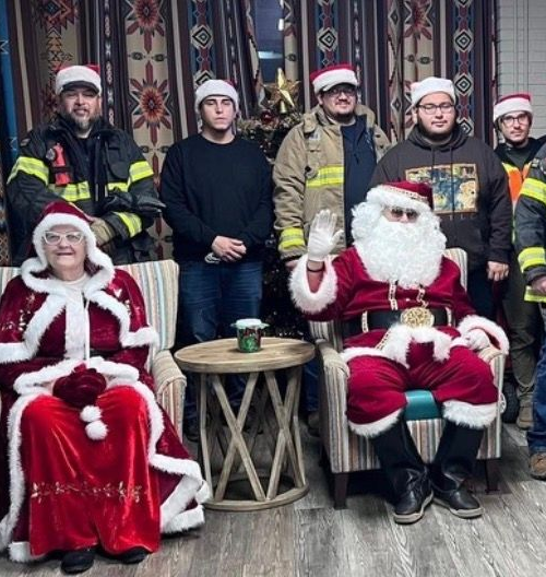 Stilwell Firefighters visited the Stilwell Nursing Home residents