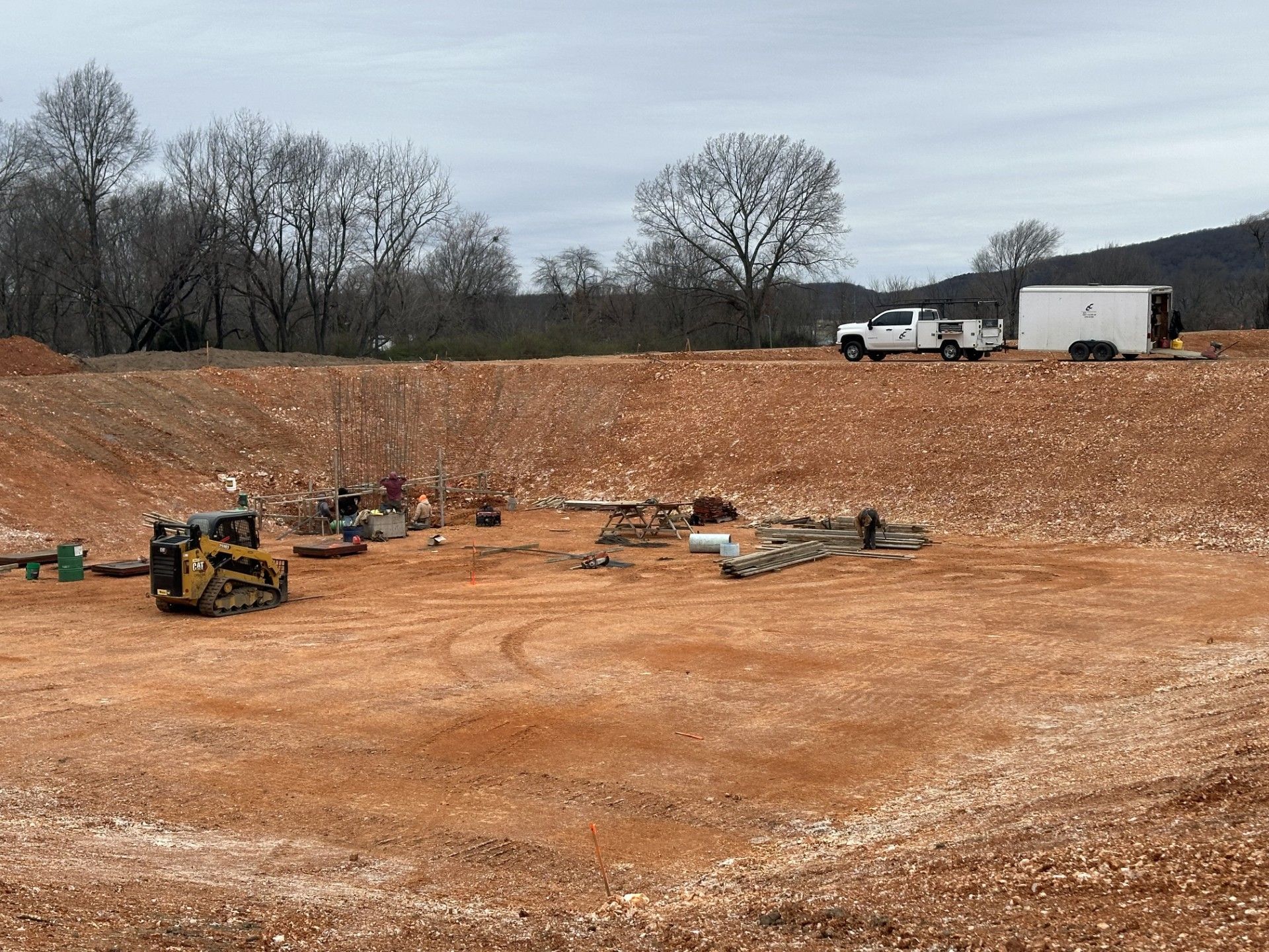 Dirt work is in progress at the water treatment plant.