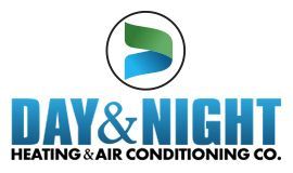 the logo for day and night heating and air conditioning co.