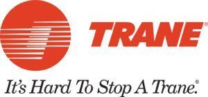 a trane logo that says it 's hard to stop a trane