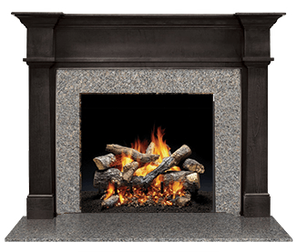 A fireplace with a lot of logs in it