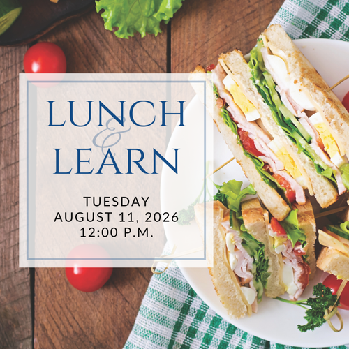 an advertisement for lunch and learn on friday may 12th